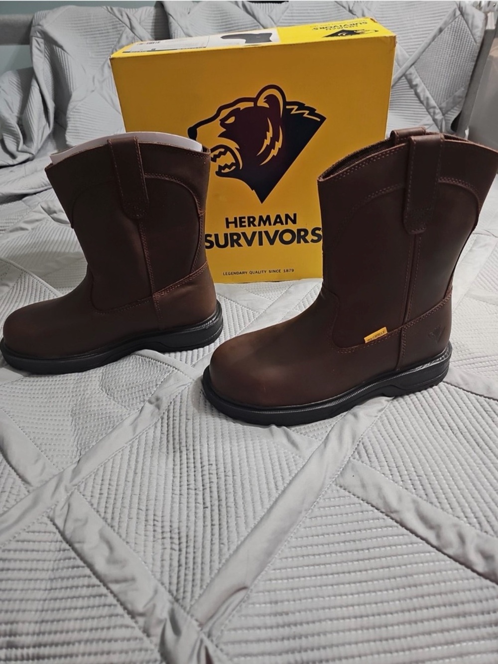 HERMAN SURVIVORS Plower Leather Waterproof Steel Toe Work Boots Men's Size 8 NEW